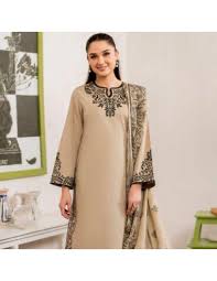 3 Pcs Women's Unstitched Embroidered Suit